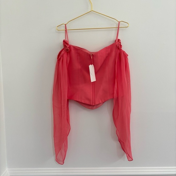 Romantic 2-Piece Set Flowy Skirt & Off-Shoulder Sleeve Top Fairycore Sz Large - Picture 5 of 11